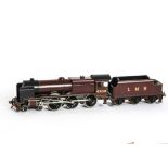A Boxed Bassett-Lowke 0 Gauge 3-rail LMS 'Royal Scot' Locomotive and Tender, in LMS crimson as no