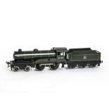 A Bassett-Lowke 0 Gauge Clockwork 'Prince Charles' 4-4-0 Locomotive and Tender, in BR dark green