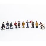 Dinky Toy Figures For 0 Gauge Railways, A group of larger figures, mostly Station and Hotel Staff,