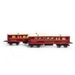 A Pair of Repainted Hornby 0 Gauge No 3 'Mitropa' Coaches, comprising Speisewagen (restaurant car)