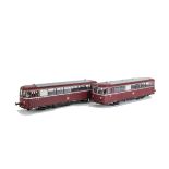 Piko G Scale German Railcar, boxed 37300 Schienenbus VT98/VS98 of the DB Frankfurt in maroon livery,