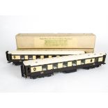 A Pair of 0 Gauge 3-rail Kit-built Pullman Cars, apparently from Westdale kits, both reasonably