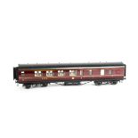 An Exley for Bassett-Lowke 0 Gauge K6 LMS Corridor Brake/3rd class Coach, in LMS maroon, with