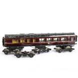 An Exley 0 Gauge LMS Dining Car and Coaching Stock Spares, the Dining Car in LMS crimson as no 5207,