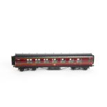 An Exley for Bassett-Lowke 0 Gauge LMS Corridor 1st class Coach, in LMS maroon, with embossed