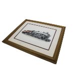 Jonathan Clay Water Colour American Steam Locomotive, a framed and glazed water colour depicting