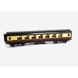 A Late Exley for Bassett-Lowke 0 Gauge BR Corridor 3rd Class Coach, in BR Carmine/Cream livery, with