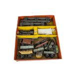 A Boxed Hornby 0 Gauge Clockwork No 55 Goods Train Set and Other Items, the set including BR black