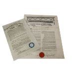 Victorian Railway Debenture Bond and Insurance Certificate, 1858 Bristol and Exeter Railway Co,