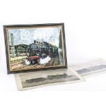 Terry Eden Oil on Canvas and David Shepherd Signed Print, a framed oil depicting an East German tank