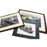 Railway and Tram Prints, four framed and glazed prints including Weekday Cross Junction on GCR in