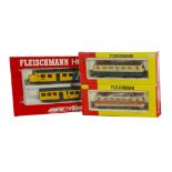 Fleischmann HO Gauge Electric Locomotives, boxed trio including, 4472 two car EMU Dutch Plan V in