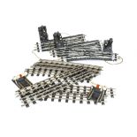 Märklin 0 Gauge 3-rail Steel Track, comprising 5 LH and 4 RH electrically-operated points (some with