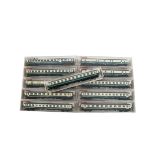Fleischmann N Gauge Coaches, a cased group of eleven coaches of the DB, comprising, 8189 postal