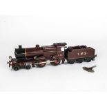 A Repainted Hornby 0 Gauge Clockwork No 2 Special 4-4-0 LMS 'Compound' Locomotive and Tender, nicely