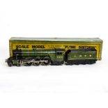 A Boxed Bassett-Lowke 0 Gauge 3-rail Electric 'Flying Scotsman' 4-6-2 Locomotive and Tender, in