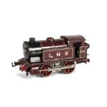 A Hornby 0 Gauge Electric No E120 LMS 0-4-0 Tank Locomotive, in LMS crimson with serif decals as