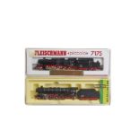 N Gauge Steam Locomotives and Tenders, a cased duo comprising Fleischmann 7175 BR50 of the DB and