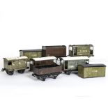 Bassett-Lowke 0 Gauge Freight Stock and Spares, including complete Carette-style LMS brake van, F,