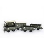 Boxed Bassett-Lowke 0 Gauge Pre-war LNER Freight Stock, comprising three open wagons all no