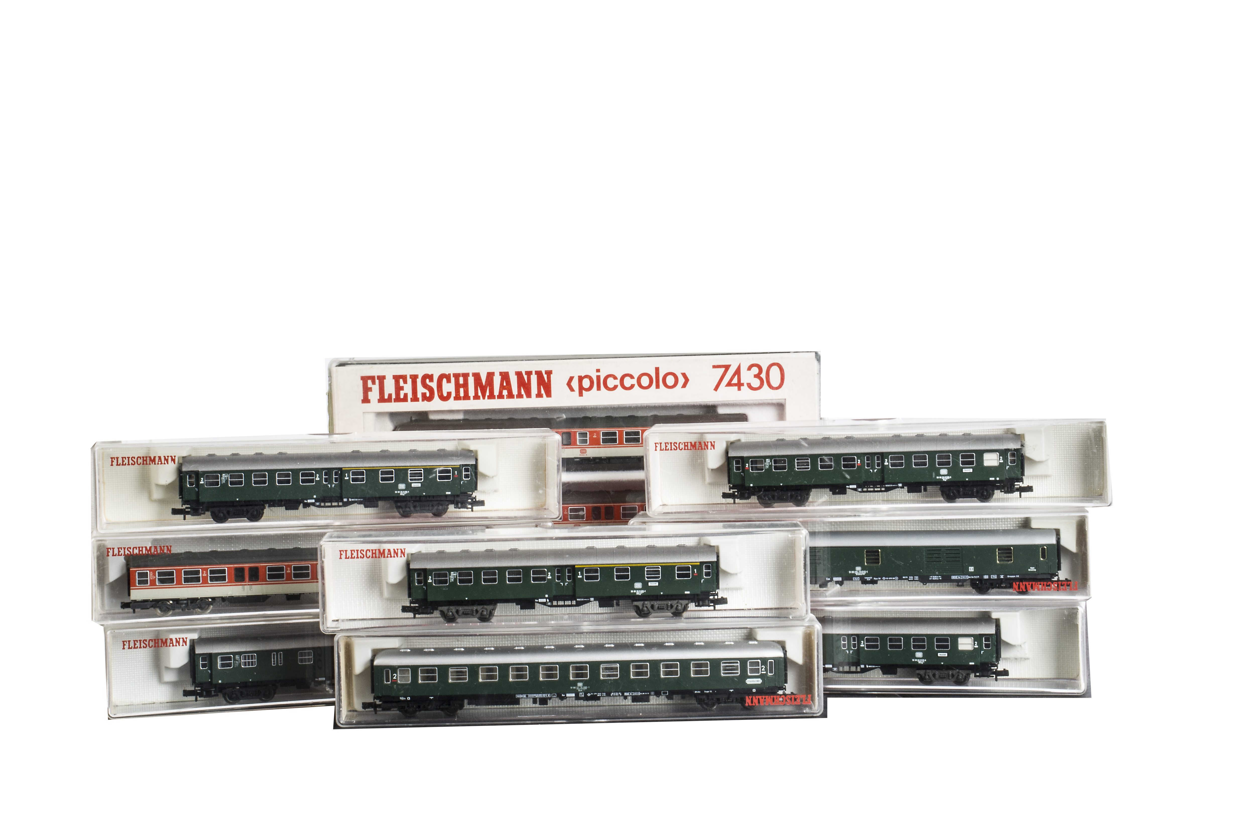 N Gauge Fleischmann Piccolo Coaches and Diesel Train Pack, a cased collection including a rake of DB