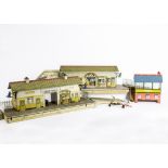 Hornby 0 Gauge Pre-war Reading Station and Other Scenic Items, comprising two late 1930s stations