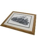 Jonathan Clay Water Colour American Steam Locomotive, a framed and glazed water colour depicting