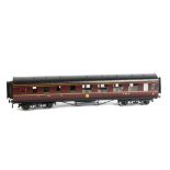 An Exley for Bassett-Lowke 0 Gauge K6 LMS Corridor Brake/3rd class Coach, in LMS maroon, with