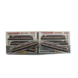 Fleischmann Piccolo N Gauge Diesel Train Packs, a cased duo of 7430 two piece BR 614 1st/2nd Class