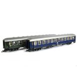LGB Big Train G Scale German Coaches, boxed group of four including 36310 and two other 2nd Class