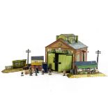 Hornby 0 Gauge No 1 clockwork Engine Shed and Other Scenic Items, the shed with 2-rail tracks, F-