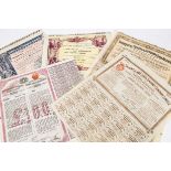 19th Century and Later Railway Share Certificates, a group of five Continental examples,