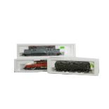 Roco HO Gauge Electric Locomotives, boxed trio comprising, 04191A Be 4/6 Swiss locomotive in green