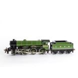 A Reproduction Bassett-Lowke 0 Gauge 3-rail 12v Electric LNER Class B17 Locomotive and Tender by