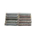 Fleischmann N Gauge Coaches, a cased group of eleven coaches in various liveries, comprising