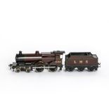 A Bassett-Lowke 0 Gauge 3-rail LMS 'Compound' Locomotive and Tender, in LMS crimson as no 1082, with