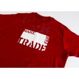 Coldplay / Signed T Shirt, signed Coldplay T Shirt - Make Trade Fair (Red - Large); given to The