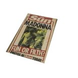 Madonna / The Sun, Madonna - Fun or Filth headline - The Sun newspaper poster one small tear and