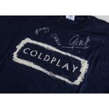 Coldplay / Signed T Shirt, signed Coldplay T Shirt - Coldplay Tour 2003 (Blue - Medium); given to