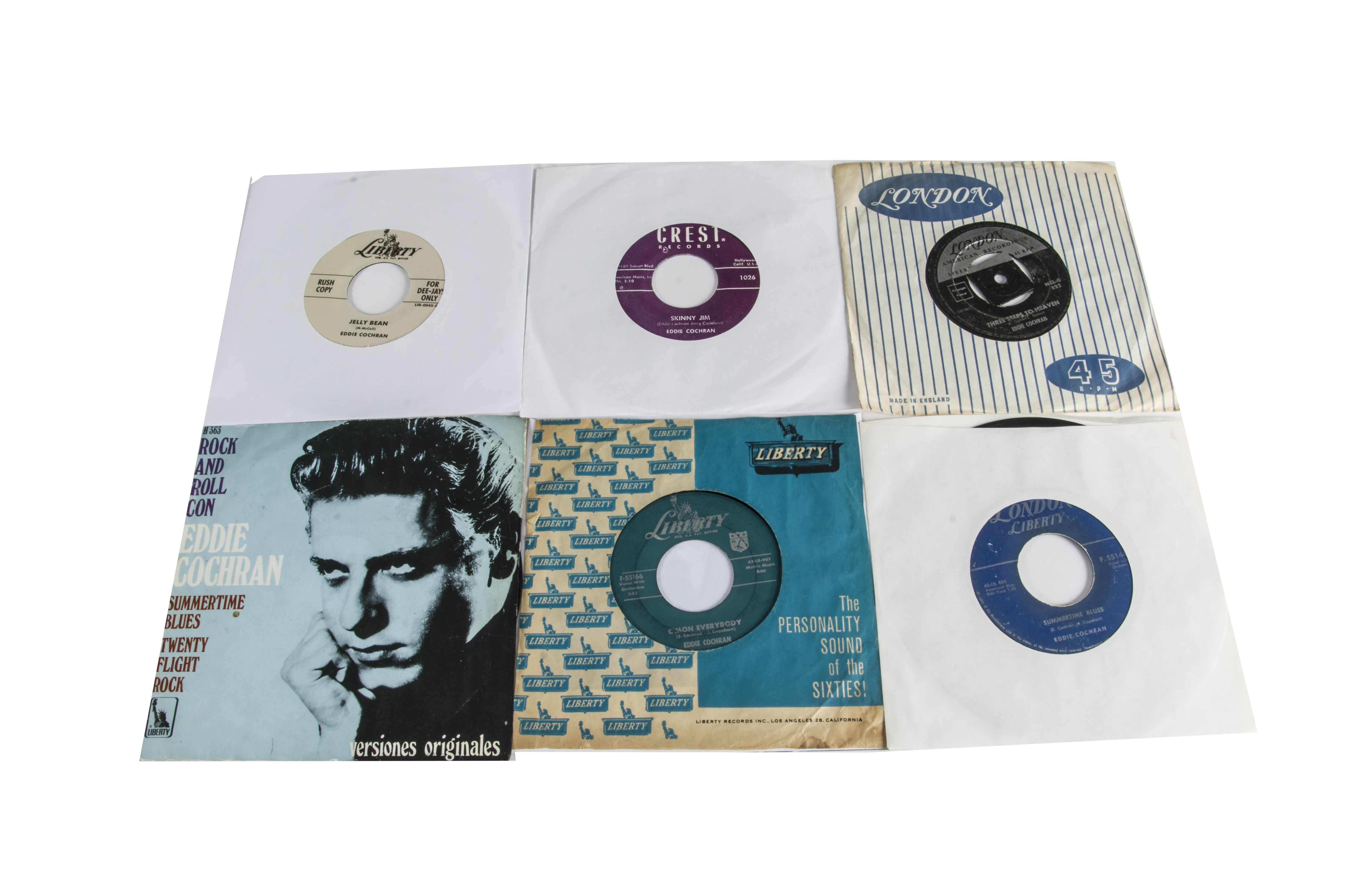 Eddie Cochran 7" Singles, eighteen 7" singles including Promos with titles including Summertime