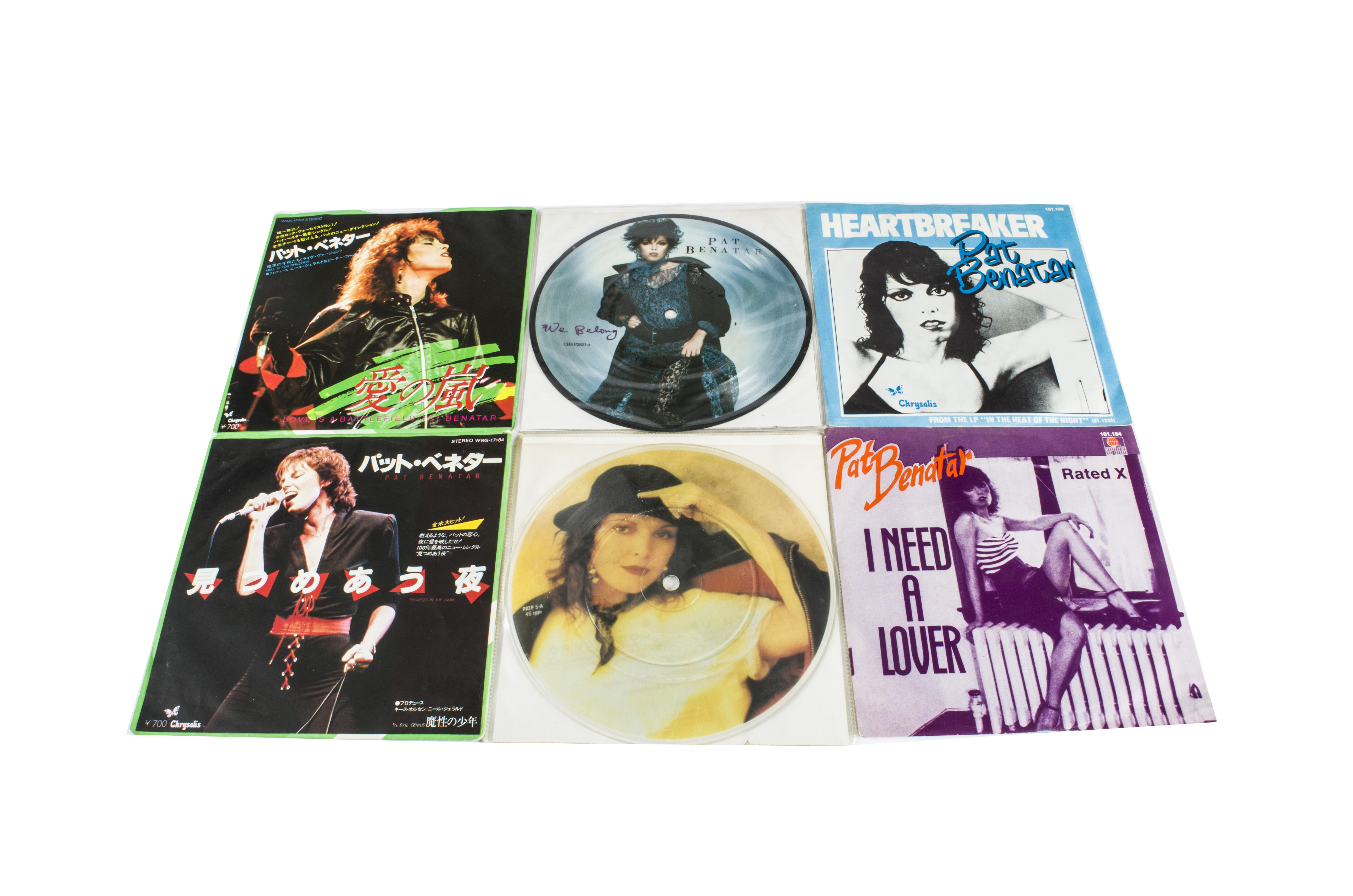 Pat Benatar 7" Singles, approximately sixty singles including Picture Discs, Coloured Vinyl and