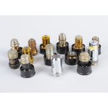 Microscope Accessories, large quantity of microscope objectives, some in cans, some cans empty,