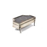 A George V silver and tortoiseshell trinket case modelled as a piano by W. G. Sothers Ltd,