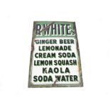 An original R. White's enamelled advertising sign, promoting a list of drinks, 51 cm x 76 cm