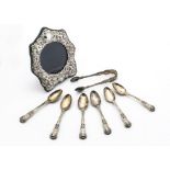 A set of six George IV silver kings pattern teaspoons by Charles Eley, together with a similar