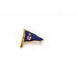 A 9ct gold enamel Royal London Yacht Club pin badge, 2.6cm wide x 2.3cm high, 4.3g