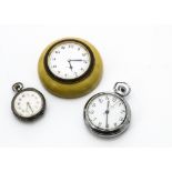 An early 20th Century continental silver lady's open faced pocket watch, together with an Art Deco