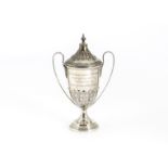 A small George V silver trophy cup and cover, titled the: West Sussex Clean Milk Competition