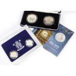 A group of Royal Mint silver proof coins, including a £100 Big Ben, a 1983, 1990 and 1994 £1, a 1998