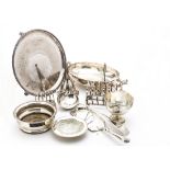 A collection of 19th & 20th Century silver plated items, including four soup ladles, a basting